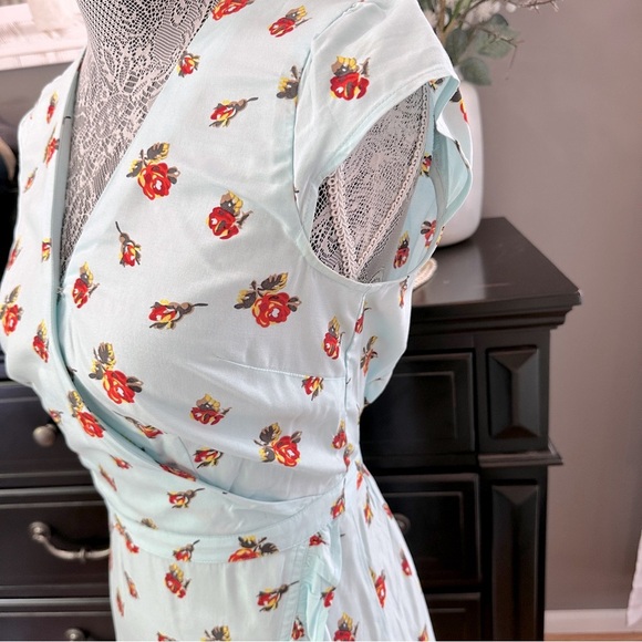 J.Crew Mercantile Faux Wrap Mini Dress – Blue Floral Print – Size 00 - Picture 8 of 16